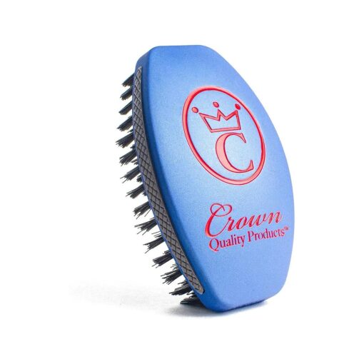 360 Sport Wave Brush Caesar 2.0 - Prime Blue - Hard Flex Bristles - Wet or Dry Hairbrush - No Slip Rubber Grips - by Crown Quality Products - The Ultimate 360 Wave Brush