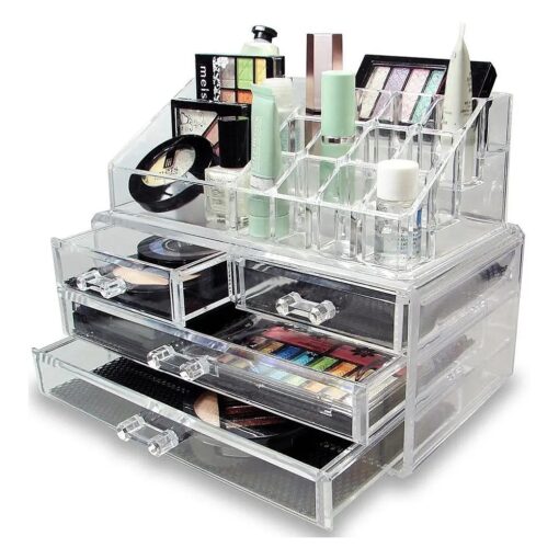 Vencer Jewelry and Makeup Storage Display Boxes ( 1 Top 4 Drawers ), Cosmetic Organizer