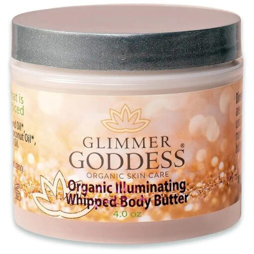 GLIMMER GODDESS Organic Whipped Body Butter - Sexy Level 2 Gold Shimmer, 4.0 oz