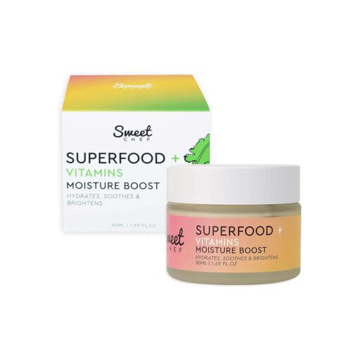 Sweet Chef Superfood + Vitamins Moisture Boost - Moisturizing Whipped Vitamin Facial Cream with Hyaluronic Acid, Ginger, Vitamin C + Antioxidants for a Bright, Hydrated Glow ( 50ml / 1.69 fl oz )