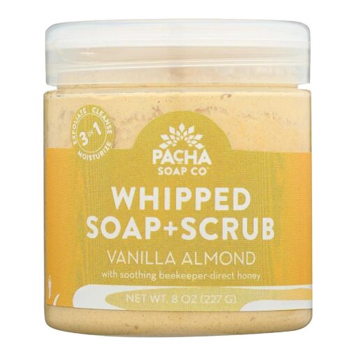 PACHA SOAP Vanilla Almond Whipped Soap Scrub, 8 OZ