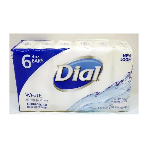 Dial White Antibacterial Soap, 4-Ounces Bars, 6 Count