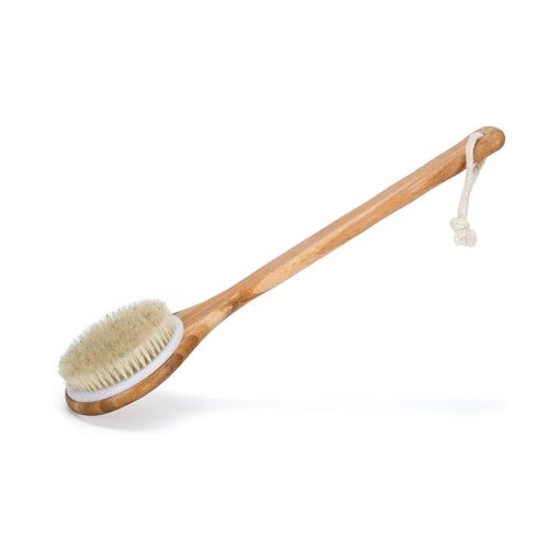 Best Bath Dry Body Brush -Natural Boar Bristles Shower Back Scrubber with Long Handle for Cellulite, Exfoliation, Detox