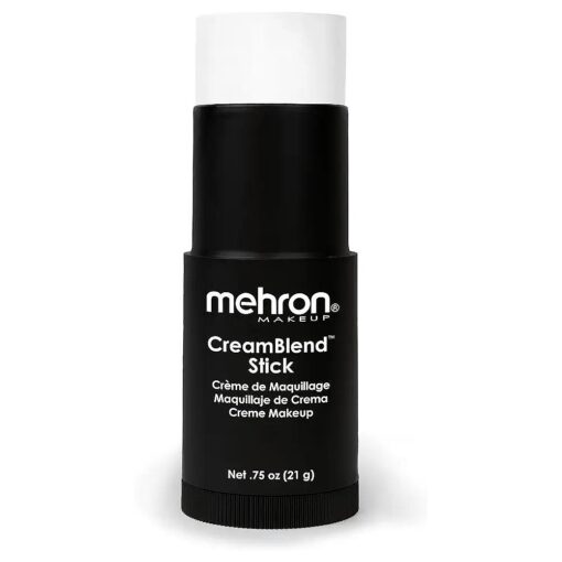 Mehron Makeup CreamBlend Stick | Face Paint, Body Paint, & Foundation Cream Makeup | Body Paint Stick .75 oz ( 21 g ) ( White )