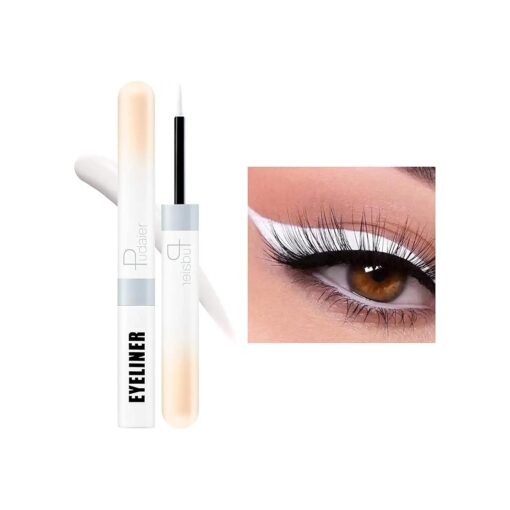 Liquid Eyeliner, White Eyeliner Liquid Liner Quick-Drying, Ultra-Fine Long-lasting Colored Eyeliners High-pigmented Colorful Eyeliners for Eye Makeup 0.12 Oz ( White )