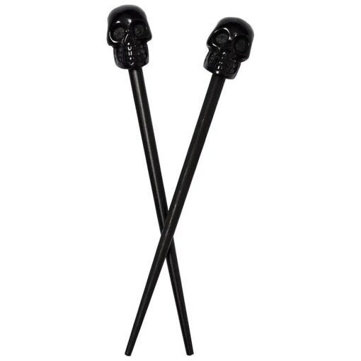 Kreepsville 666 Black Skull Collection Hair Sticks