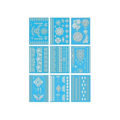 White Lace Temporary Tattoos for Women Teens Girls - 9 Sheets White Lace Fake Stickers - Bride Wedding Cool Tattoo Designs Jewelry Tattoos - 100+ White Flash Realistic Waterproof Transfer