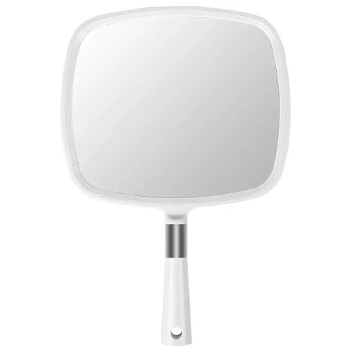 Snowflakes Large Hand Mirror with Handle-Hang Handheld Mirror Hairdresser Mirror, ( White )