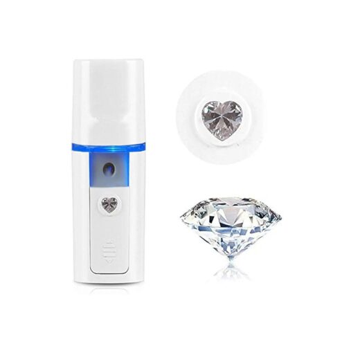 PJY Nano Facial Steamer Mister Spray Eyelash Extensions Cleaning Pores Water SPA Moisturizing & Hydrating Face Sprayer USB Rechargeable Mini Beauty Device - White ( Nano Mister )