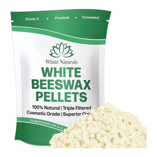 White Beeswax Pellets 1 lb ( 16 oz ), Pure, Natural, Cosmetic Grade, Bees Wax Pastilles, Triple Filtered, Great For DIY Lip Balms, Lotions, Candles