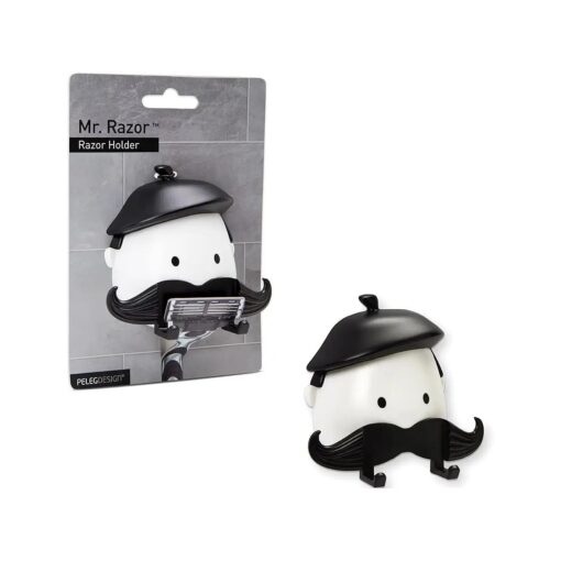 PELEG Design Mr. Razor - Razor Holder Suction Shaving Razor Holder for Shower Bathroom Bath Unique Gifts