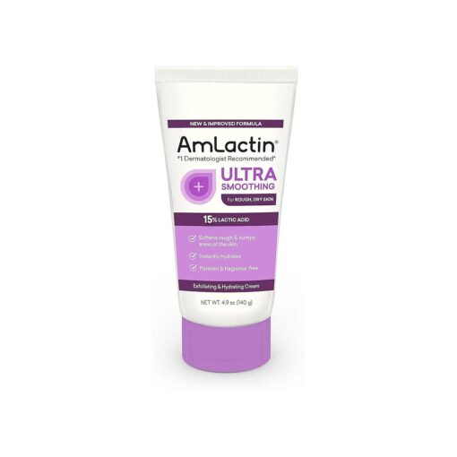 AmLactin Ultra Smoothing - 4.9 oz Body & Hand Cream with 15 % Lactic Acid - Exfoliator and Moisturizer for Rough and Bumpy Dry Skin ( Packaging May Vary )