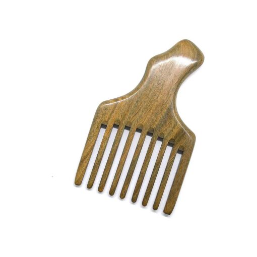 Xuanli Hair/Beard Pick/Wide Tooth Comb - Made Of One Whole Piece Of Natural Green Sandal Wood With Fantastic Handle ( M049 )