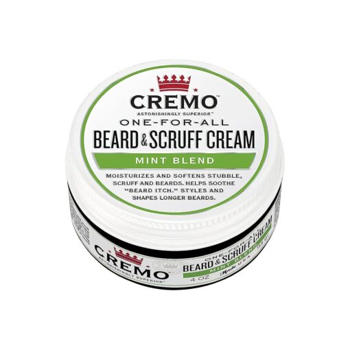 Cremo Beard & Scruff Cream, Wild Mint, 4 Ounce ( Pack of 1 ) - Soothe Beard Itch, Condition and Offer Light-Hold Styling for Stubble and Scruff ( Product Packaging May Vary )