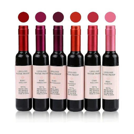 6 Colors/Set Wine Lipstick, Long Lasting Waterproof Lip Tint Set, Matte Lip Gloss Lipsticks Lip Stain