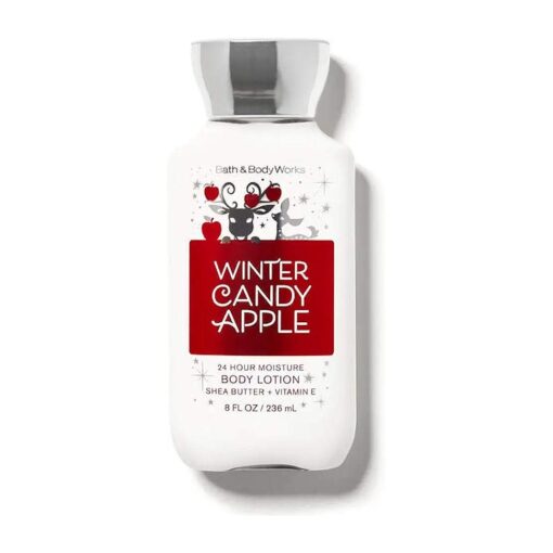 Bath and Body Works Body Care - Winter Candy Apple - 24 Hour Moisture Body Lotion w/Shea Butter + Vitamin E - Full Size 8 fl oz