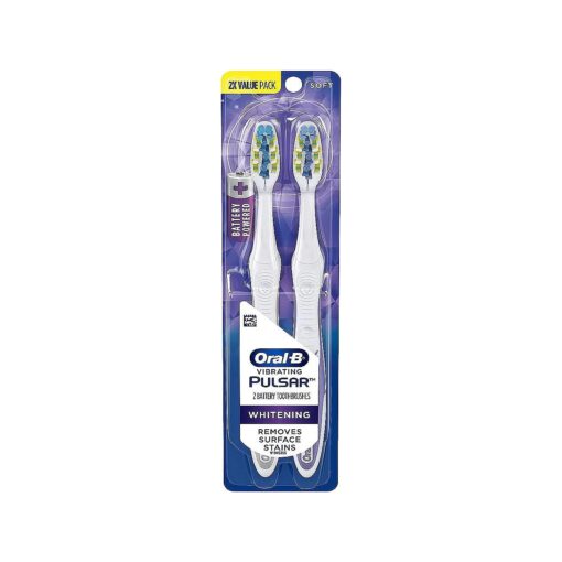 Oral-B Pulsar 3D White Pulsar Battery Toothbrush, Soft, 2 Count ( Colors May Vary )