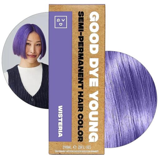 Semi Permanent Purple Hair Dye ( Wisteria ) - UV Protective Temporary Hair Color Lasts 15-24+ Washes - Conditioning Purple Hair Dye - ( 5oz )