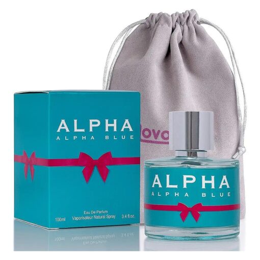 NovoGlow Alpha Blue for Women - 3.4 Fl Oz Oz Eau De Parfum Spray - Long Lasting Fruity & Floral Fragrance Smell Fresh & Feminine All Day Includes Carrying Pouch Gift for Women for All Occasions