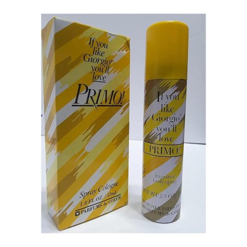 Primo By Parfums De Coeur For Women, Cologne Spray 1.8-Ounce and Fragrance Deodorant Body spray 2.5 Oz bundle