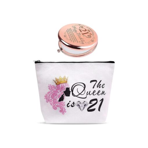 21st Birthday, 21st Birthday Gifts for Women, 21st Birthday Gifts for Her,21st Birthday Girl,21st Birthday Mirror,21 Birthday Makeup Bag, Finally 21, 21 Birthday Decorations