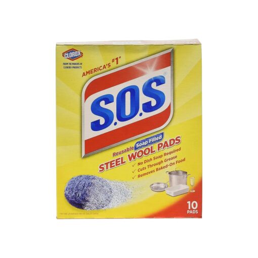 SOS Wool Steel Soap Pads 10 ct ( Pack of 6 )