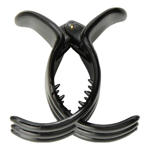 Caravan Hair In Place With This X Large Black Ponytail Holder unisex Hair Claw Closes With A Solid Spring Too