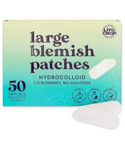 LivaClean 50CT Large Hydrocolloid Acne Patches - For Pore Spots Nose Face Cystic Pimple Zit Patch - Big Pimple Patches Hydrocolloid Bandages Strips Stickers Pimple Patch XL Large Acne Patch Large