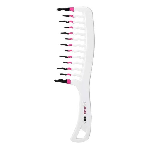 XL Size Wavy Wide Tooth Comb, White