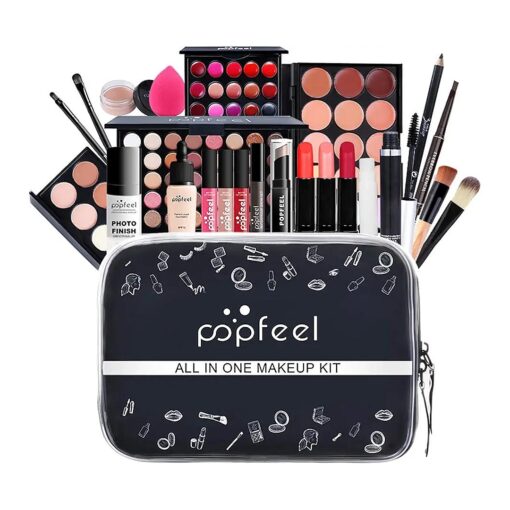 All in One Professional Makeup Kit for Women Girls Holiday Makeup Gift Sets Xmas Essential Bundle Include Eyeshadow Palette Lipstick Blush Concealer Eyeliner Mascara Brush Eyebrow Pencil