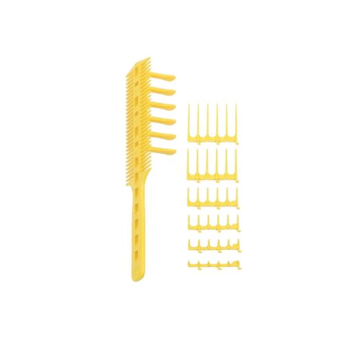 Scissor Clipper Over Comb Hair Cutting Tool - Barber Hair cutting kit - DIY Home Hair cutting Guide Comb Set ( Classic Set, Yellow )