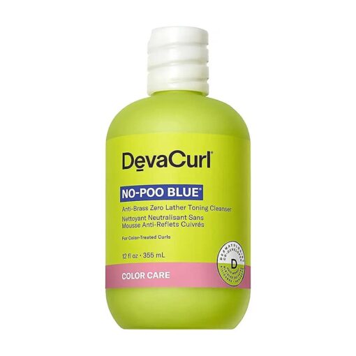 DevaCurl No-Poo Blue ( r ) Anti-Brass Zero Lather Toning Cleanser, Superfruits, 12 fl, oz .