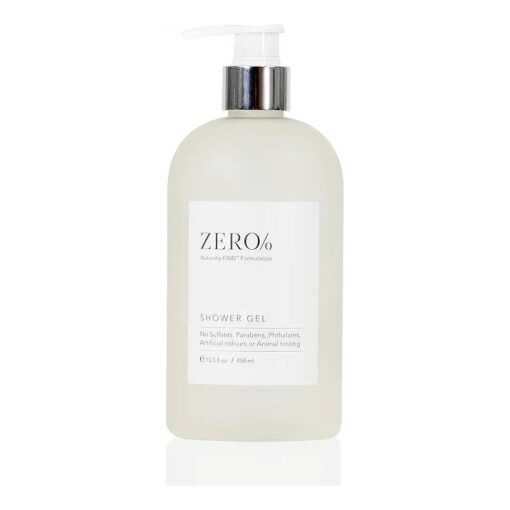 Zero % Unisex Shower Gel and Body Wash - 15.5oz - Light and fresh, Gently Cleansing, Zero Parabens, Sulfates, and Phthalates