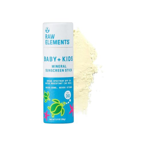 Baby & Kids SPF 30 Organic Sunscreen Stick, Non-Nano Zinc Oxide, Reef-Safe, Cruelty-Free, Gluten & Nut Free, Zero Waste Tube, Travel Sunblock 1.0 oz