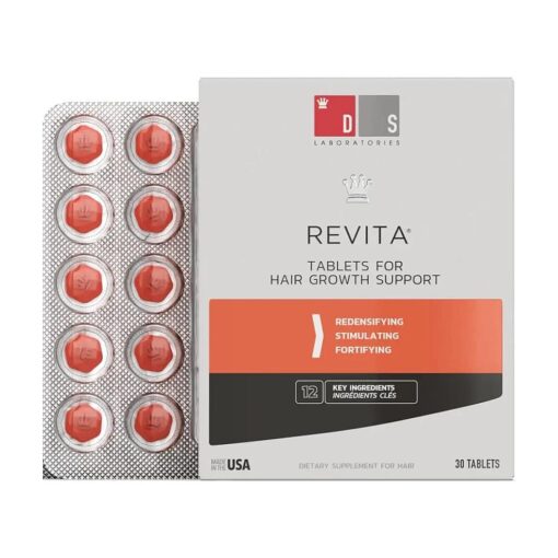 DS Laboratories Revita Tablets, Hair Supplement for Hair Growth Support, Zinc, Iron, Magnesium, Melatonin, Vitamin D & Biotin Vitamins for Women & Men, Hair Vitamins for Thicker Hair Growth, Hair Care