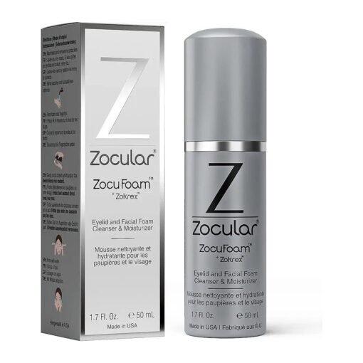 ZocuFoam Eyelid Cleanser - Foaming Eyelid Scrub - Natural pH Balanced Solution - 1.7 FL OZ ( 50mL )