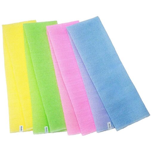 Exfoliating Washcloth Japanese Washcloth Nylon Bath Wash Cloth Korean Exfoliating Cloth Loofah Towel Beauty Washcloth Sponge Loofah Body Scrub Back Scrubber for Shower 4 Pcs by Modu