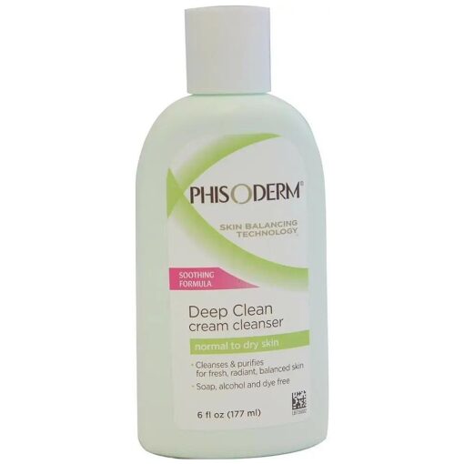 Phisoderm Deep clean cream cleanser for Normal to Dry Skin, 6 fl oz ( 177 ml ) - Pack of 2