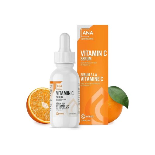 All Natural Advice Vitamin C Serum For Face, 30ml / 1oz with 20 % Vitamin C, Hyaluronic Acid, Aloe, MSM, Vitamin E, & Organic Botanicals Solution, Support Skin Brightening with Vitamin C Face Serum