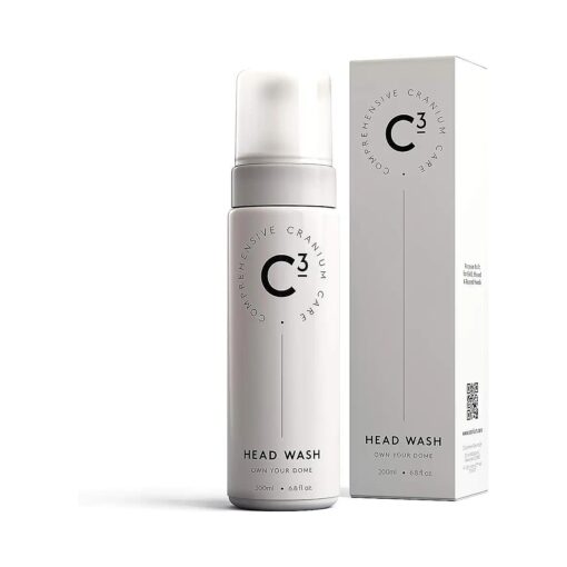 C3 Head Wash : Hydrating and Balancing, Fragrance-Free, Daily Foam Cleanser for Bald, Shaved, and Buzzed Heads, Gentle, Sulfate-free, Paraben-free, Irritation-Free Face and Scalp Care for Men and Women