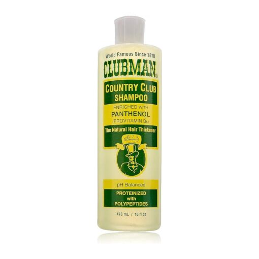 Clubman Country Club Shampoo, Enriched with Panthenol, The Natural Hair Thickener, pH Balanced, Proteinized with Polypeptides, 16 fl, oz .