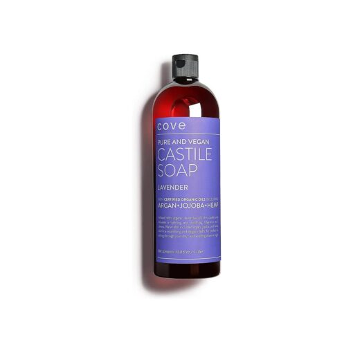 Cove Castile Soap Lavender - 1 Liter / 33.8 fl oz - Organic Argan, Jojoba, and Hemp Oils